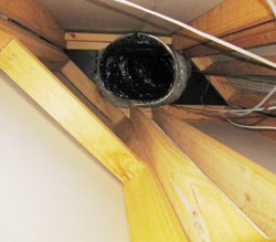 Broken air duct in the attic