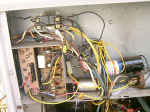 heater repair furnace repair central gas furnace repair. Air conditioning repair. Sloppy wires leads to failure.